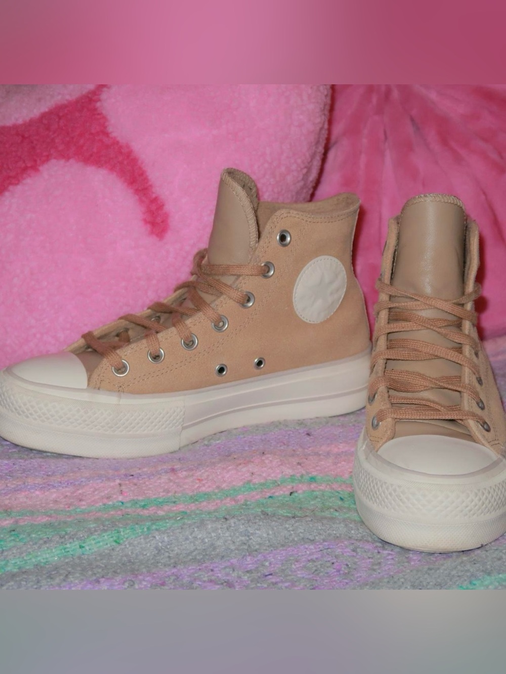 Converse Chuck Taylor All Star Lift Platform High Top Sneakers Women’s 7.5 Tan